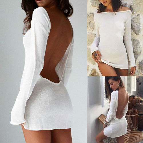 Sexy Solid White beach cover up sarong summer bikini cover-ups pareo beach dress Mesh Backless Mini Dress voguable