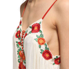 Boho Inspired Summer Dresses Strapless floral embroidery sexy White maxi Dress long women Dresses hippie chic Vestido Robes voguable