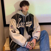 Voguable Men's Leather Jacket Coat Baseball Varsity Jacket Men Sweatshirts Men's Tracksuit Outerwear Korean Streetwear Hip Hop voguable