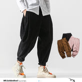 MRGB Men's Corduroy Harem Pants Fashion Spring Oversize Man Jogger Pants Mens Solid Black Sweatpants Men TechwearTrousers voguable