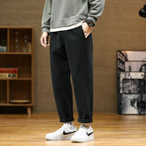 Autumn/Winter Woolen Pants Men warm Fashion Retro Multicolor Casual Pants Mens Streetwear Loose Korean Straight Trousers Mens voguable