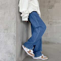 Voguable Men's Wide Leg Jeans Pants Loose Solid Denim Straight Trousers Streetwear Shopping Hip Hop Casual Clothing Male S-XXL voguable