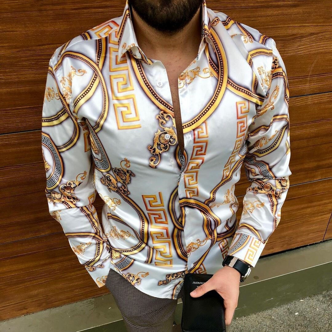 Voguable Men's shirt for men clothing social male Blouse Hawaiian long sleeve cardigan blouses and button up Luxury man wholesale 2022 voguable