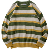 Voguable 2022 Striped Sweater Men Autumn Winter Korean Style Loose Pullover Harajuku Streetwear Casual Long Sleeve Couples Knitwear Tops voguable