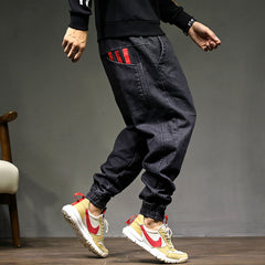 Voguable Hip Hop Streetwear Harem Jeans Pants Men Loose Joggers Denim Casual Sweatpants Korea Ankle length Trousers voguable