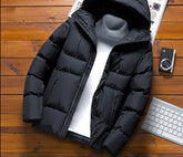 Voguable Quality Mens Parka Winter Jacket Men New Cotton Padded Puffer Jackets Men Fashion Top Zipper Up Solid Color Outerwear Coats voguable