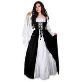 Halloween Women European Medieval Dress Cosplay Palace Carnival Party Disguise Princess Female Bandage Corset Vintage Club Dress voguable
