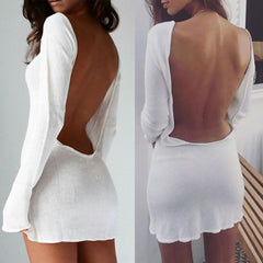 Sexy Solid White beach cover up sarong summer bikini cover-ups pareo beach dress Mesh Backless Mini Dress voguable
