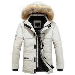 Mens Winter Jacket warm Thick Cotton Multi-pocket Hooded Jacket Male casual Fur Trim Coat men's Down jacket coat Plus size M-6XL voguable
