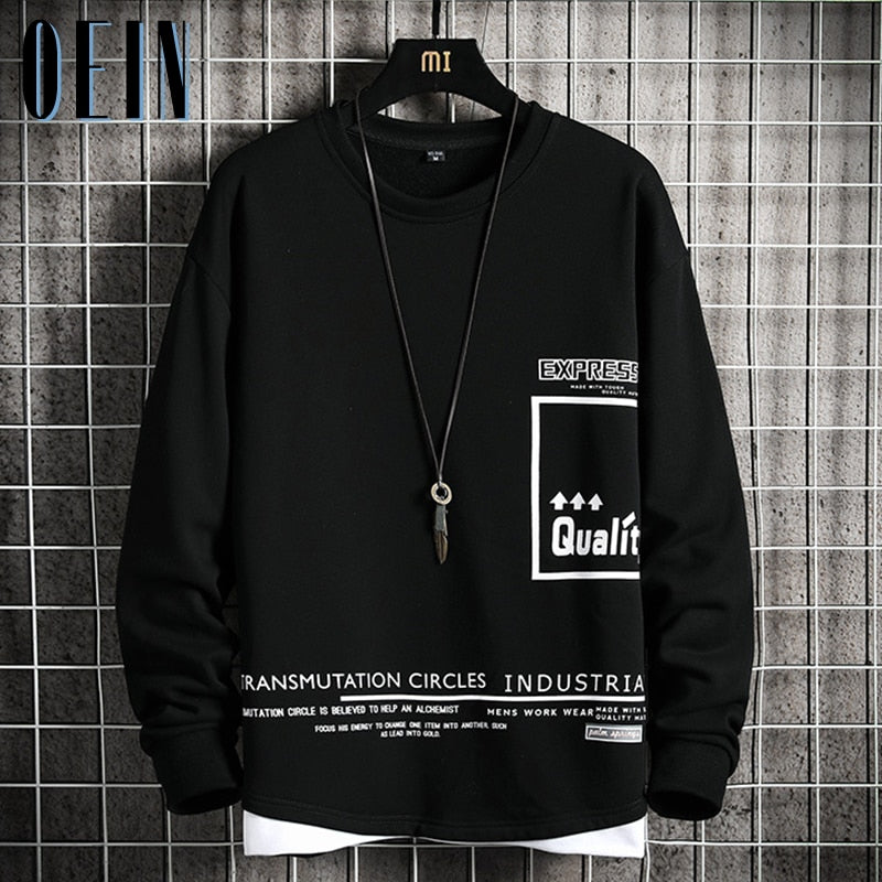 Voguable Men Hip Hop Hoodie O-neck Sweatshirt 2021 Long Sleeve Crewneck Sweatshirt Street Fashion Men Clothing Pullover Tops Casual Tops voguable