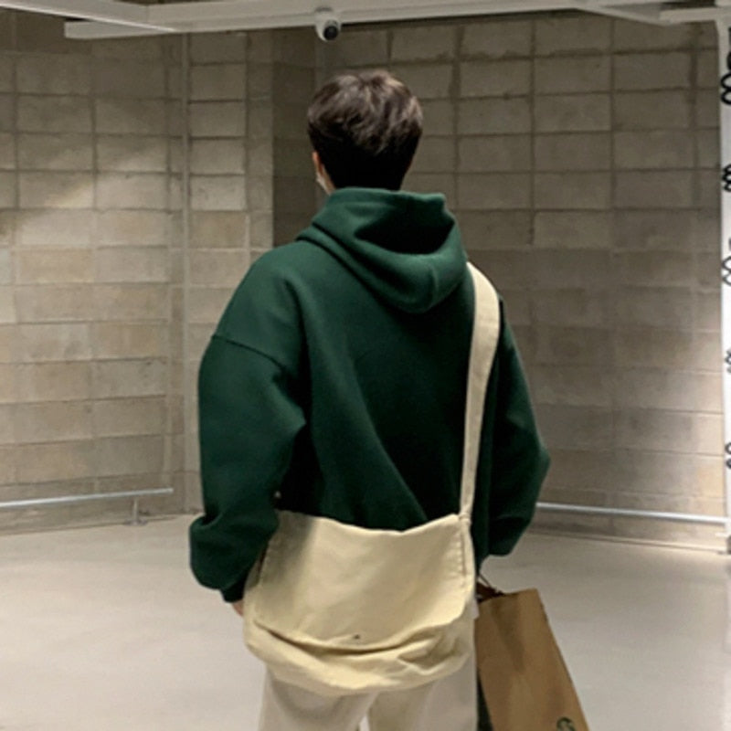 Menswear Korean Style Letter Printed Sweatshirt Men's Autumn New Loose Hooded Long Sleeve Pullover Tops Coat Tide voguable