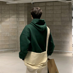 Menswear Korean Style Letter Printed Sweatshirt Men's Autumn New Loose Hooded Long Sleeve Pullover Tops Coat Tide voguable