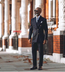 Voguable New Arrival Black Fashion Men Suits Peak Lapel Groom Tuxedos Costume Homme Wedding Terno Masculino Slim Fit 2 Pcs (Jacket+Pants) voguable