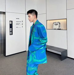 Autumn Personalized Streetwear Print Blazer For Men New Temperament Korean Men's Suit Coat Single Breast Jacket voguable