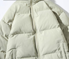 Voguable Big Size Thicken Men Warm Parkas Solid Color Stand Collar Fashion Male Winter Coat Cotton Padded Jacket Harajuku Clothing voguable