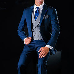 Voguable 3 Piece Men Suits for Wedding Tuxedo Notched Lapel Custom Male Jacket with Pants Vest New Fashion Clothes voguable