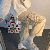 Casual Pants Men Loose Pockets Simple Drawstring Fashion Cool Harajuku High Street Safari Style Ankle-length Chic S-3XL Teens voguable