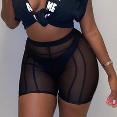 Voguable  High Waist Mesh See Through Revealing Sexy Mini Shorts 2022 Spring Women Fashion Streetwear Beach Swiming Party Club voguable