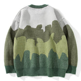 Voguable 2022 streetwear men oversized Harajuku sweater punk hip hop pullover gradient striped color knitwear vintage ugly sweater women voguable