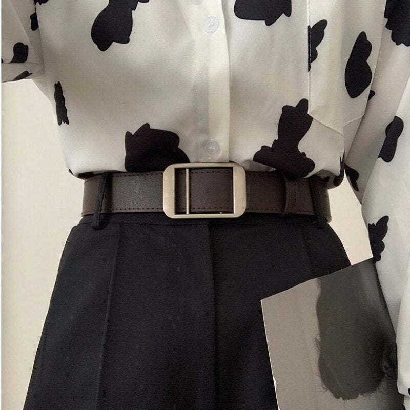 Voguable Female Non-porous Belt Simple PU Leather Belts for Women Jeans Suit Jeans Waistband Clothing Accessories voguable