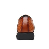 Weaving Formal Shoes For Men Brown Leather Men's Shoes Fashion Stitching Elegant Mans Autumn Footwear Male Wedding Shoes voguable