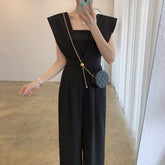 Summer Sexy Overalls for Women Sleeveless Loose Wide Leg Pants Rompers Casual Jumpsuits Vintage Office Lady Combinaison Femme voguable