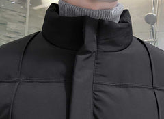 Voguable Stand Collar Winter Jacket Men 2021 Fashion New Down Padded Jackets Youth Fashion Black Warm-Keeping Down Cotton Overcoat 4XL voguable