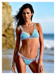 VOGUABLE 2022 New Women Hand Crochet Bikini Bandage Swimsuit Female Handmade Knit Push Up Swimwear Bra Triangle Beachwear Bathing Suit voguable