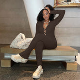 Voguable Knitting Long Sleeves Loose Crop Top Leggings 2 Pieces Detachable Set 2022 Fall Winter Women Fashion Casual Streetwear voguable