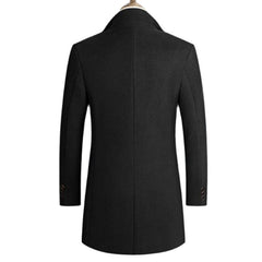 Voguable New Autumn Winter Long Overcoat Men Fashion Slim Fit Long Wool Blends Coats Men Solid Business Causal Windbreaker Jackets Men voguable