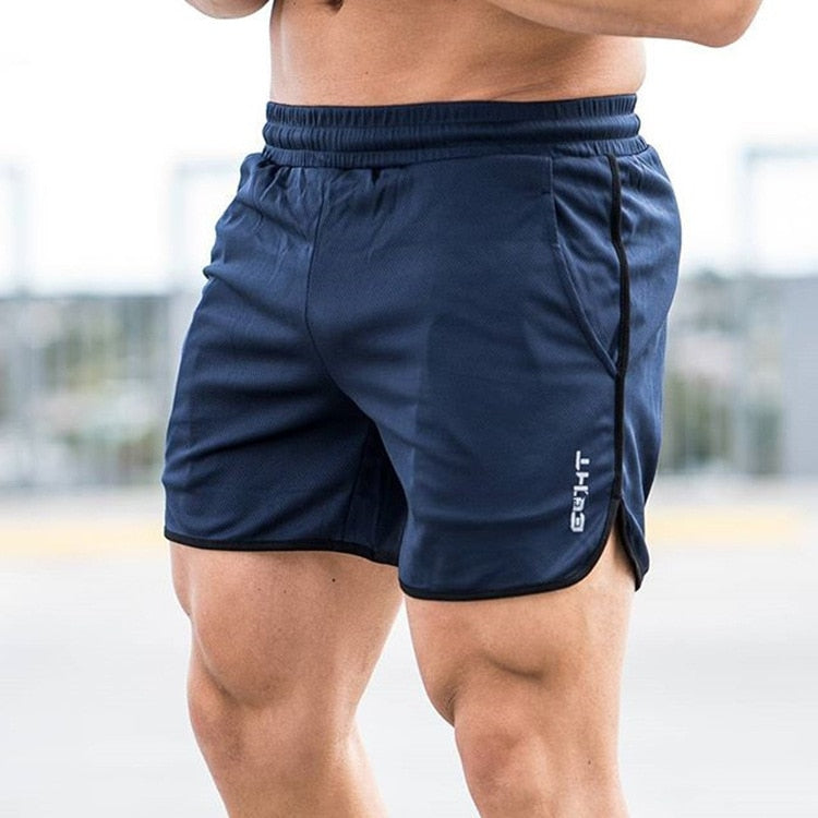 New Summer Brand Running Shorts Sports Jogging Shorts Quick-drying Gym Men's Single-layer Navy Blue Slim Casual Shorts voguable