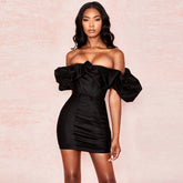 Voguable White Party Dress 2021 New Arrival Off Shoulder Bodycon Dress Women Summer Sexy Club Party Dresses Birthday Outfit voguable