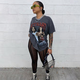 Voguable spring outfits 2022 Pure Color Mesh High Waist Slim See Through Pants Leggings Skinny Sexy Streetwear Casual Women Autumn Winter voguable