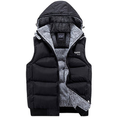 Voguable New Mens Jacket Sleeveless Winter Fashion Casual Coats Male Hooded Cotton-Padded Men's Vest Male Thickening Waistcoat voguable