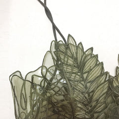 Voguable Women Tank Top Green Transparent Outfit Camisole Sexy Embroidered Tanks Organza Leaves Sexy Crop Top voguable