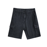 Voguable Summer Men Wide Leg Denim Shorts Big Pockets Hip-pop Baggy BF Fashion Japanese Style Tooling Street Knee Length Trousers Homme voguable
