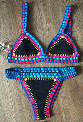 VOGUABLE 2022 New Women Hand Crochet Bikini Bandage Swimsuit Female Handmade Knit Push Up Swimwear Bra Triangle Beachwear Bathing Suit voguable