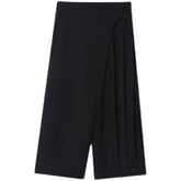 Menswear Fashion Chic Skirt Lace Up Black Trousers Men's New Loose Mid Waist Wide Leg Pants Male Tide Autumn Niche voguable