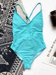 Voguable 2022 V Neck Female Swimwear One Piece Swimsuit Women Backless Monokini Sexy Bather Plus size High cut Bathing Suit Swim Bodysuit voguable