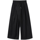 New Summer Loose Wide Leg Pants For Men Japan Korean Trend Temperament Fashionable Black Ankle Length Pants 9Y6986 voguable