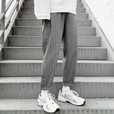 Voguable Korean Striped Harem Pants Men's 2021 Streetwear Man Casual Loose Japanese Men Black Gray Retro Plaid Harajuku Punk Pants voguable