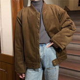 Voguable Corduroy Padded jacket men women's Korean trendy versatile warm jacket autumn winter plus cotton thick casual preppy urban coat voguable