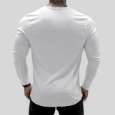 Mens Summer gyms Workout Fitness T-shirt Bodybuilding Slim Shirts printed O-neck Long sleeves cotton Tee Tops clothing voguable