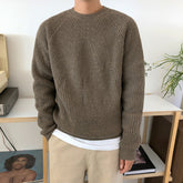 Men's wear classic round collar Sweater Korean fashion loose kintted tops for male autumn winter new warm clothes voguable