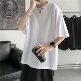 Summer Man T-shirts Short Sleeve Solid Color Casual Oversized T Shirt Men Harajuku Hip Hop Cotton Men's Clothing Tops Tee voguable