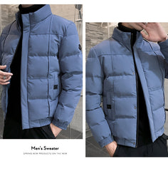 Voguable Stand Collar Winter Jacket Men 2021 Fashion New Down Padded Jackets Youth Fashion Black Warm-Keeping Down Cotton Overcoat 4XL voguable