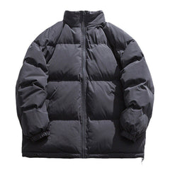 Voguable Mens Parker Coat Trend All-match Couple Style Coats Simple and Comfortable Jacket Pure Color Warm Youth Casual Thicken Men Coats voguable