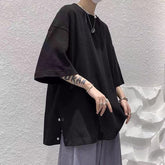 Simple Solid Color White Tee Spring Summer Vacation Mens T Shirts Breathable Cotton Retro T Shirt Loose Comfortable High Quality voguable