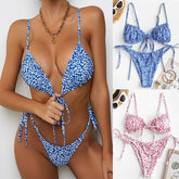 Voguable Women's Summer /Leopard Print Swimsuits Bikinis Two-Piece Halter Bandage Beachwear Brazilian Biquini Swimwear voguable