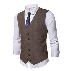 Voguable New arrival Mens Vest Waistcoat Herringbone Single-breasted Jacket J Mens Slim Fit Wool Blazer voguable